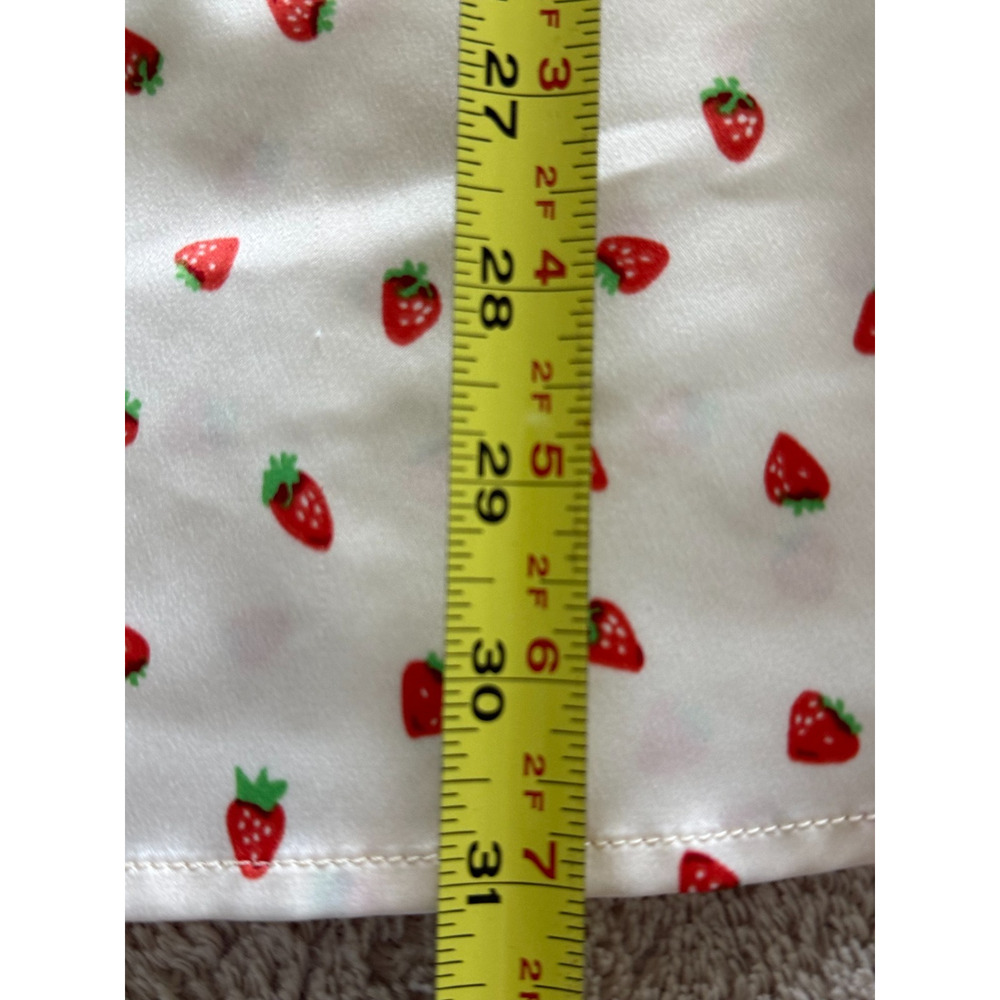 Mi Ami Strawberry Print Mini Dress Women Small Cottagecore Fit Flare Francesca’s - Picture 9 of 13